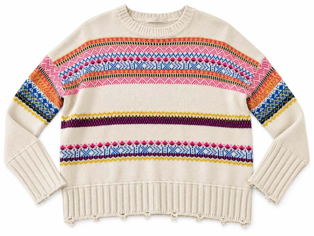 Easel Fair Isle Sweater Size S Multicolor Jacquard (m1)